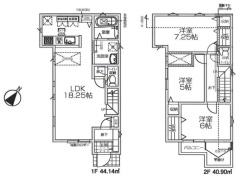 昭島市松原町4丁目　新築戸建　2-2【】
