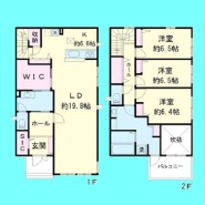 間取図　延べ面積128.47平米、ゆとりのある建物サイズです。