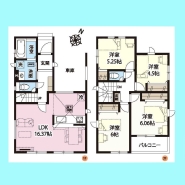 現況と図面が異なる場合は、現況を優先とさせていただきます。
間取図