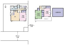 広々とした敷地にある一戸建て。小屋裏収納も広めです。