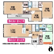 和室のある4LDKの間取りです