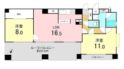 広々としたルーフバルコニーのある間取り