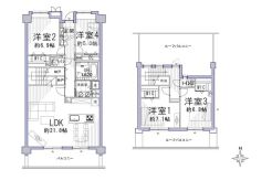 一戸建て感覚のメゾネットタイプの間取り