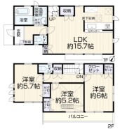 温かな日差しが心地よく射し込む全居室南向きの3LDK。