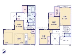 吹抜けのある3LDKの間取り