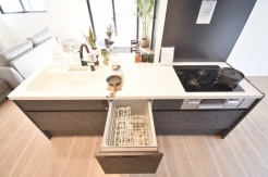 毎日の家事をサポートしてくれる食洗器も標準に装備。ちょっと嬉しい設備です
