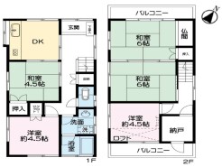 5つのお部屋からなる5DK、昔ながらの間取りをリノベの素材としてもご利用頂けます。