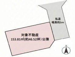 建築条件なしの敷地。弊社グループ「白馬建設」にて建物プランをご提案できます。実際の陽当たりやサイズ感を現地でお確かめください。