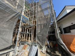 3号棟 今なら建築中の住まいをご覧いただけます。構造体の質問もお気軽に。
