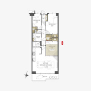 落ち着いた空間構成が、心地よい日常へと誘う住まい。各部屋へのスムーズな動線が、暮らしにゆとりと安らぎをもたらします
