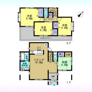 ゆったりとしたリビングを中心に、各部屋へスムーズに繋がる暮らしやすい間取り。上階はバルコニーに面した開放的な空間が広がり、採光豊かな心地よさを感じさせます。家族の気配を感じながら、それぞれの時間を大切にできる住まいです

