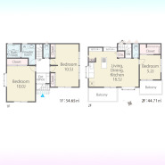 ゆったりとした間取りは、家族それぞれが心地よく過ごせる空間を創り出します。採光豊かなリビング・ダイニング・キッチンは、団らんのひとときを温かく彩るでしょう
