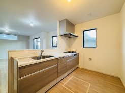 新築ならでは特典。未使用でスベスベの人造大理石を撫でてみてください。
