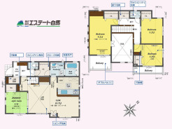吹抜けのある開放的なリビング