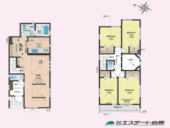 3号棟 リビングを明るく演出する吹抜け