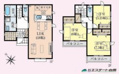 バルコニー2カ所ございます