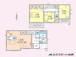 B号棟 全室南向きの明るい間取り