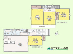 全居室南向きで明るい4LDK
