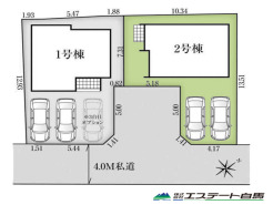 2号棟 カースペース並列2台駐車可能です。
