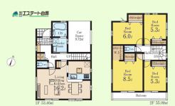 1号棟 全居室2階の使いやすい間取り