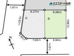 B号地 南道路で日当たり良好です