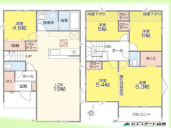 家族構成に併せて5LDKに変更可能です。