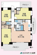 開放感のある三方角部屋