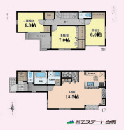全室南向きの明るい間取り