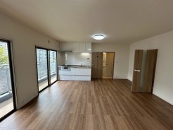 大きな開口部から明るい光が差し込むリビング。日中の室内の明るさがこの部屋の魅力です。
