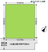 【区画図】
土地は約３８．９３坪の整形地です。