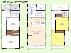 各居室6帖以上あるので家具を置いてもゆとりがあります。