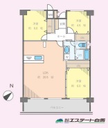 ２０帖越の広々ＬＤＫが魅力的！
家事動線・生活動線に配慮された住み心地の良い３ＬＤＫ。