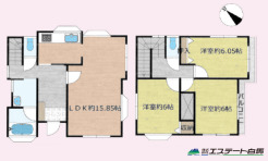 全居室6帖のゆとりある間取り