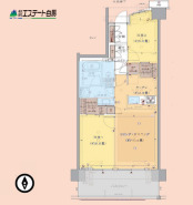 収納多数でスッキリ片付く、住み良い２ＬＤＫ。
