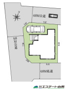 北西南の三方角地につき日当たり・通風良好です。