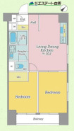 間取りは２ＬＤＫ。５階の南東角住戸です！