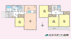 全室南向きの明るい間取り。