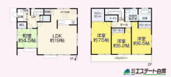19帖の広々LDKを中心に、家族が自然と集まる間取り設計。全4部屋でプライベート空間もしっかり確保されており、子育て世帯にもおすすめです。