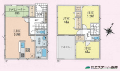 ルーフバルコニー付きの3LDK