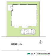 南道路に面した整形地です。