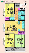 各居室6帖以上ある最上階、南西角部屋のお部屋です。ご見学も出来ますのでお気軽にお問合せ下さい。