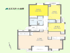 南東角部屋で開放感あります