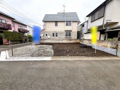 5.0ｍと4.0ｍ道路の角地に面した敷地です