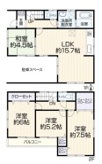 どの居室も南向き、4LDKの間取り。