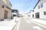 2階建ての住宅が建ち並ぶ一種低層の街並みです。 5m