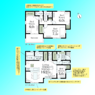 2号棟間取図
現況と図面が異なる場合は、現況を優先とさせていただきます。