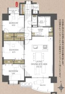 南向き角住戸、収納もたくさん配置された3LDK。
