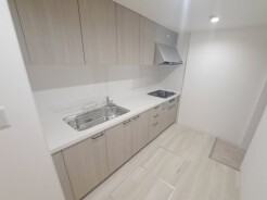 キッチンは、カウンターや壁付けタイプ、アイランドタイプ様々なパターンが御座います。
お好みも分かれる所ではありますが、壁付け対応は閉鎖的にならずに明るいキッチンスペースとしてご希望を頂く事も多いタイプ。