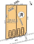 建築条件なしの敷地。弊社グループ「白馬建設」にて建物プランをご提案できます。実際の陽当たりやサイズ感を現地でお確かめください。