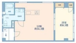 余裕を感じる1LDKの間取りです